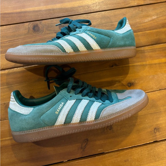 adidas Other - Adidas Sambas Green/Light Grey Suede Men's Size 11